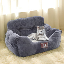 Dog Car Seat Bed for Small to Medium Pets – Travel Booster with Adjustable Strap & Storage Pockets