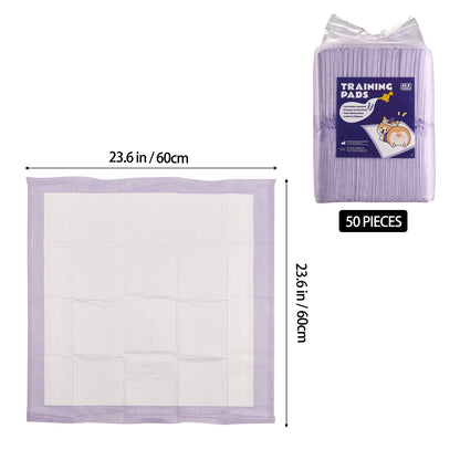 50-Piece Disposable Pet Training Pads – Lavender Scented, Absorbent and Leak-Proof Pads for Puppies and Cats