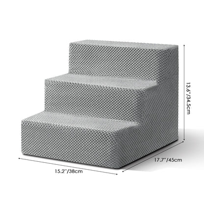 3/4/5-Step Non-Slip Dog Stairs with Washable Corduroy Cover – Grey