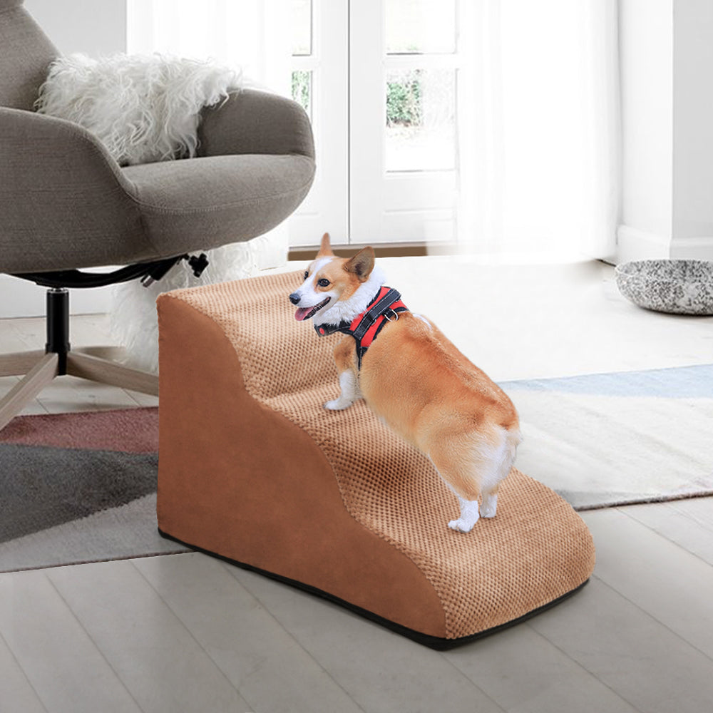 Non-Slip Pet Stairs with Removable Cover – Comfortable & Safe for Small Dogs