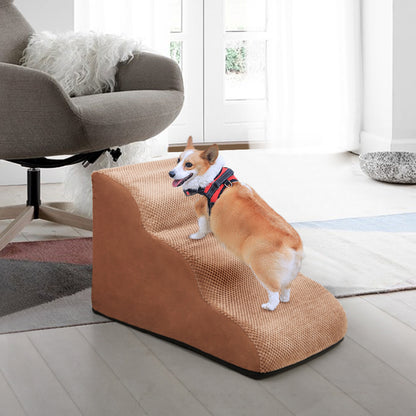 Non-Slip Pet Stairs with Removable Cover – Comfortable & Safe for Small Dogs