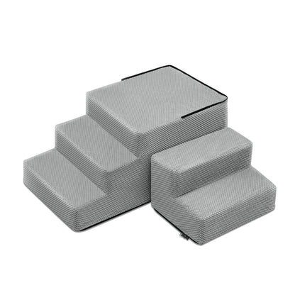 3/4/5-Step Non-Slip Dog Stairs with Washable Corduroy Cover – Grey