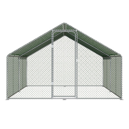 Metal Walk-in Chicken Coop Run with PE Tarpaulin – Secure Outdoor Poultry Enclosure for Chickens and Rabbits