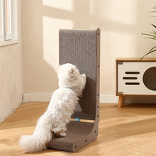 L-Shaped Corrugated Cat Scratching Pad with Interactive Ball Toy