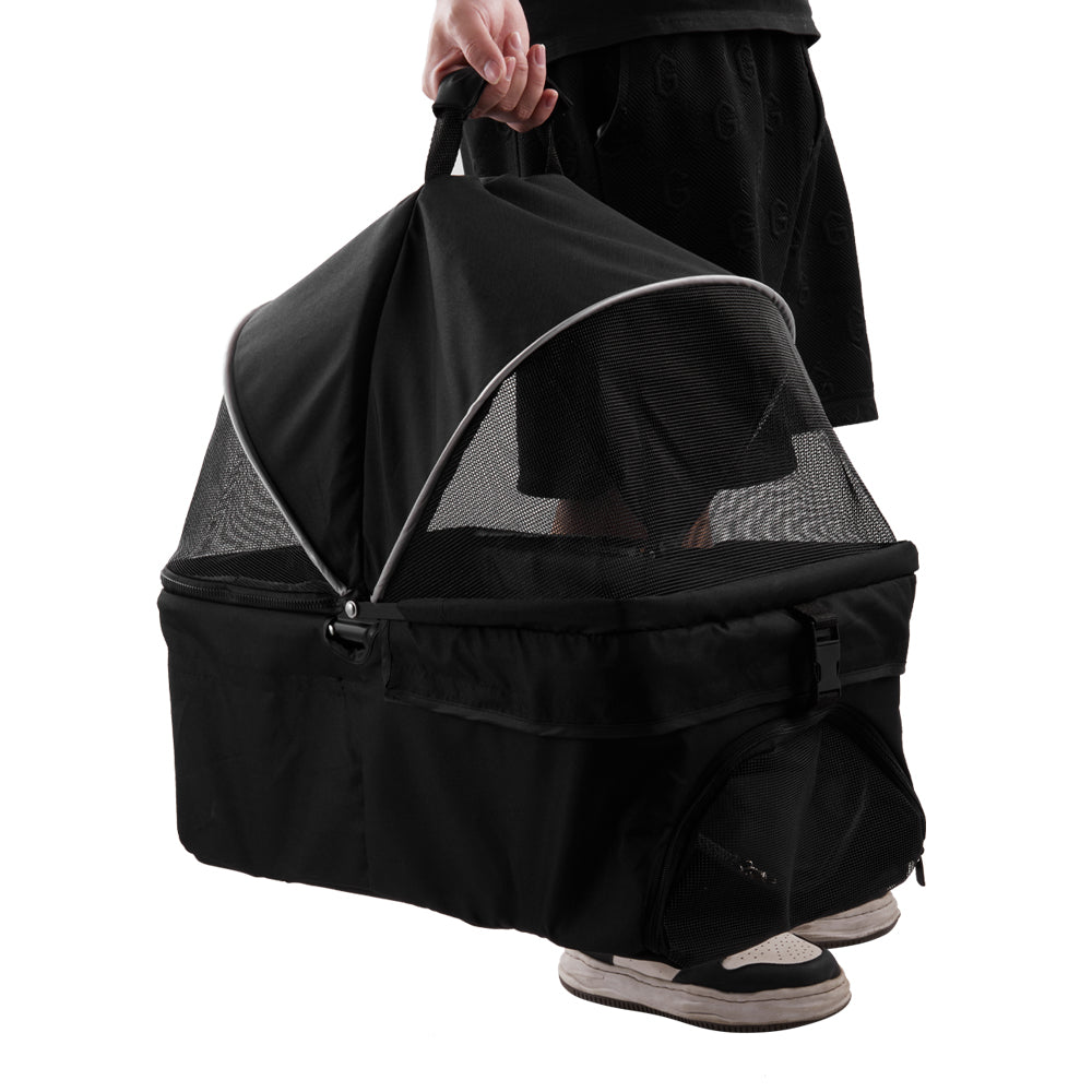 Detachable Pet Stroller with Rain Cover – Convertible Carrier for Cats and Dogs