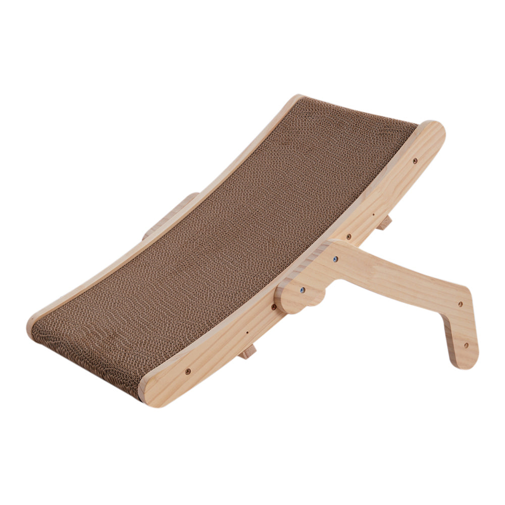 Reusable Cat Scratcher Bed with Dual-Sided Corrugated Surface and Wooden Frame