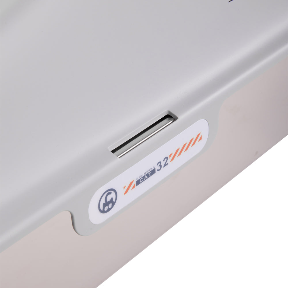 Large Stainless Steel Cat Litter Box with Removable Filter and Anti-Slip Base