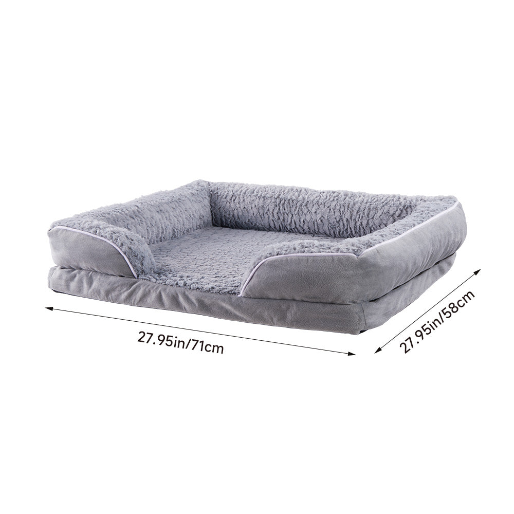 Large Plush Pet Sleeping Bed with Non-Slip Base – Waterproof, Supportive, and Cozy