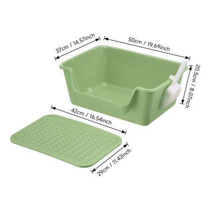 Large Anti-Splash Cat Litter Box with Mat and Scoop – Easy Access & Mess-Free Design