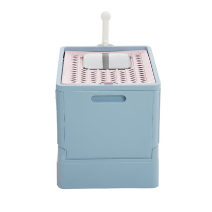 Foldable Enclosed Cat Litter Box with Pull-Out Drawer and Scoop – Odour-Controlled, Easy-Clean Design