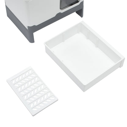 Enclosed Cat Litter Box with Pull-Out Drawer and Scoop – Privacy-Focused, Easy-Clean Design
