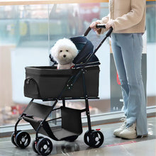 Detachable Pet Stroller with Rain Cover – Convertible Carrier for Cats and Dogs
