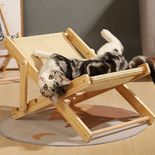 Pets Mood Sisal Cat Recliner Bed – Adjustable & Foldable Cat Scratching Lounge for Sunbathing and Resting