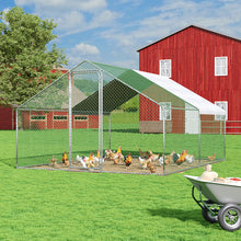 Metal Walk-in Chicken Coop Run with PE Tarpaulin – Secure Outdoor Poultry Enclosure for Chickens and Rabbits