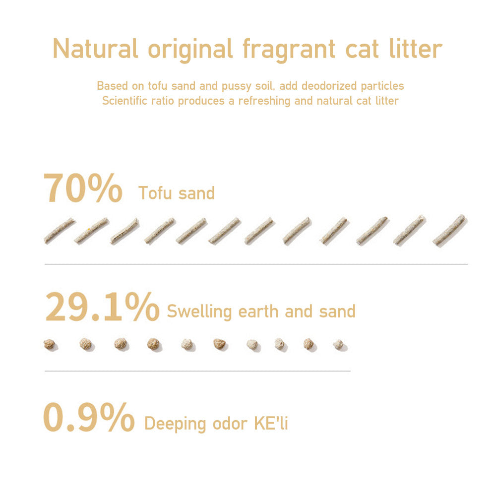 6L Quick Clumping Dust-Free Mixed Tofu Cat Litter – Odor Control, Easy Clean, and Toilet-Friendly Formula