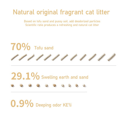 6L Quick Clumping Dust-Free Mixed Tofu Cat Litter – Odor Control, Easy Clean, and Toilet-Friendly Formula