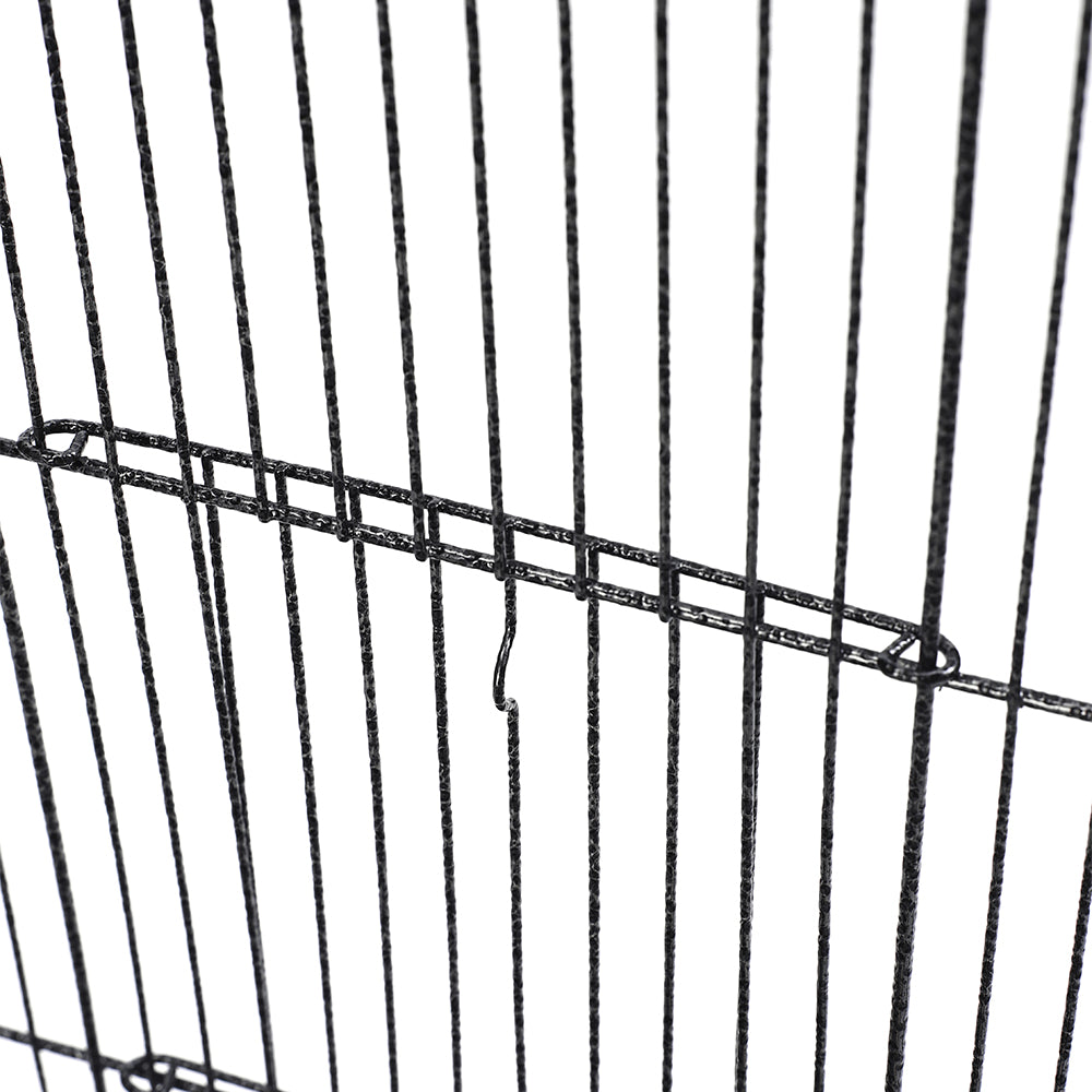 Open-Top Metal Bird Cage with Casters and Dual Feeding Doors
