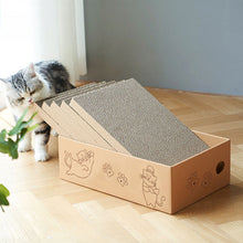 5 PCS Reversible Cat Scratching Boards with Box – Durable Cardboard Scratcher & Bed for Cats