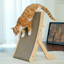 Reusable Cat Scratcher Bed with Dual-Sided Corrugated Surface and Wooden Frame