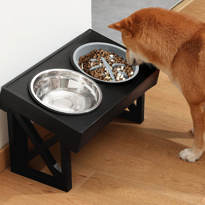 Height Adjustable Elevated Pet Feeder wiHeight Adjustable Elevated Pet Feeder with Stainless Steel Bowls – 2 Bowls, Removable Designth Two Bowls and Stand, WM0213