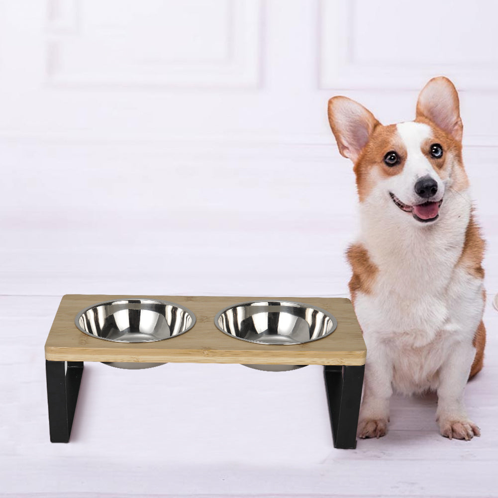 Elevated Dual-Bowl Pet Feeder – Stylish & Comfortable Feeding Stand for Cats and Dogs