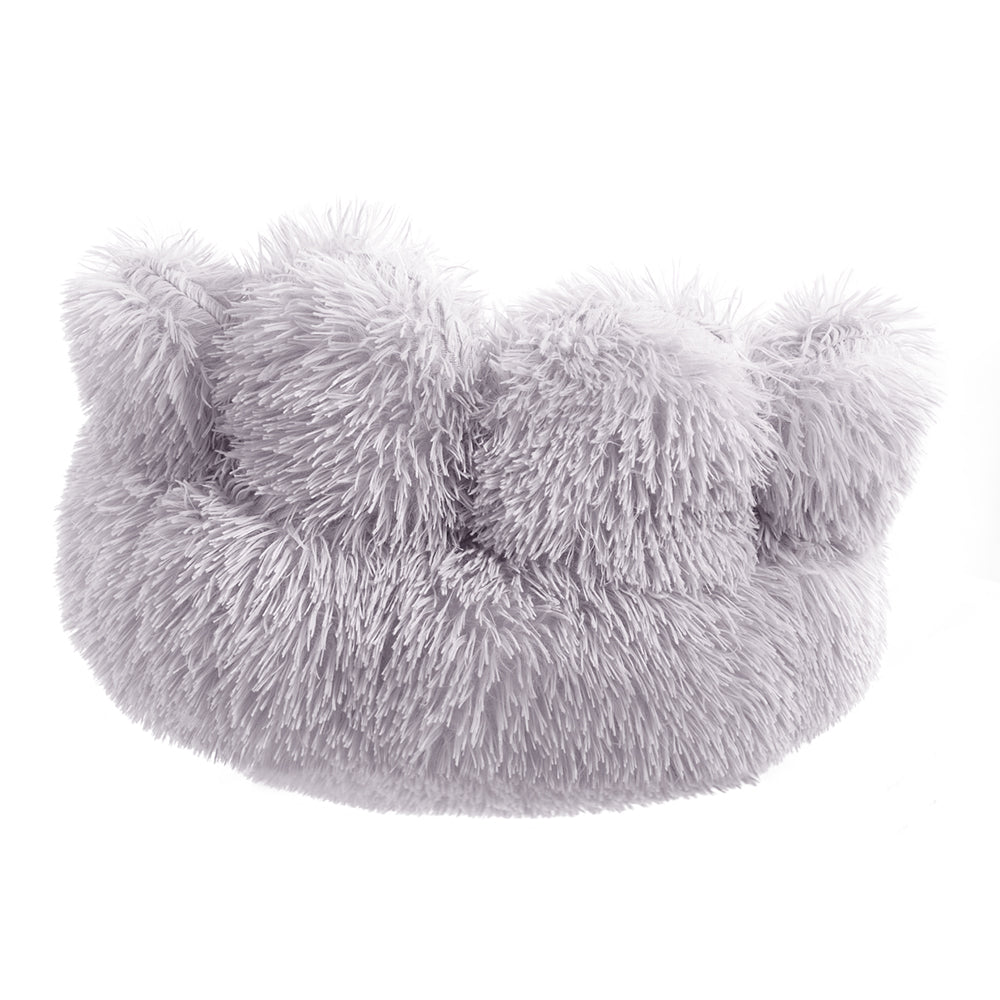 Soft Plush Round Pet Bed – Medium Size 50cm, Anti-Slip Base
