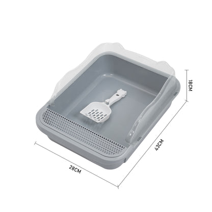 Semi-Closed Cat Litter Box – Splash-Proof, Odour Control, Travel-Friendly, for Large Cats