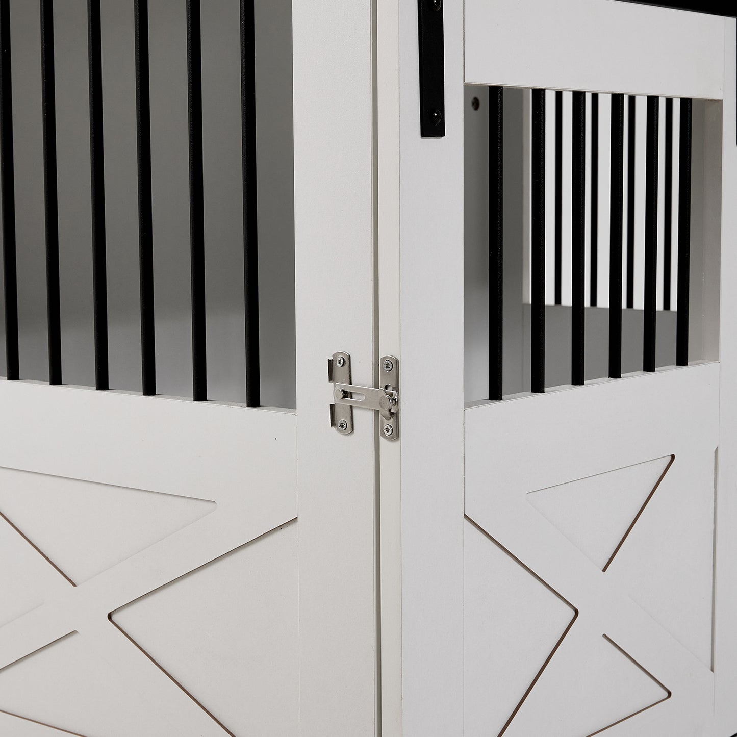 Wooden Dog Crate with Lockable Barn Door – Stylish & Secure Home for Dogs