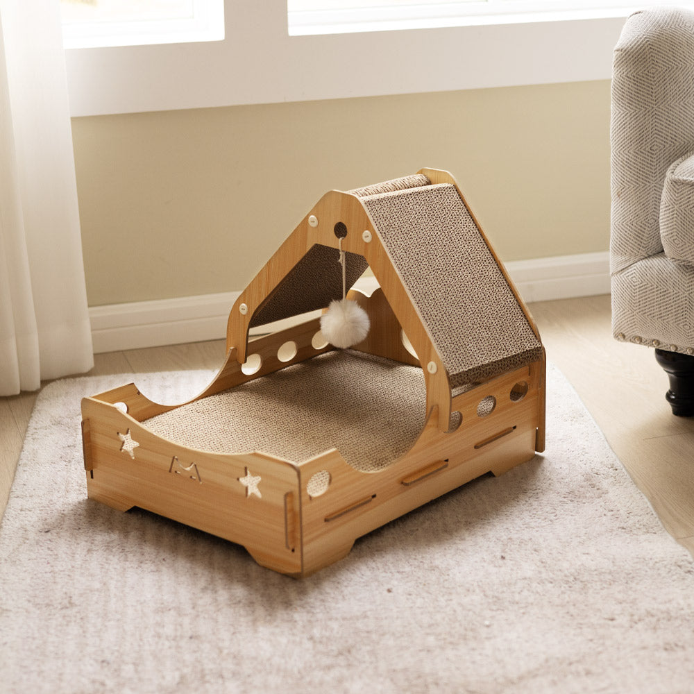 Multi-Functional Cat Scratching Board with Hanging Toy Ball – Durable, Interactive Resting House for Cats