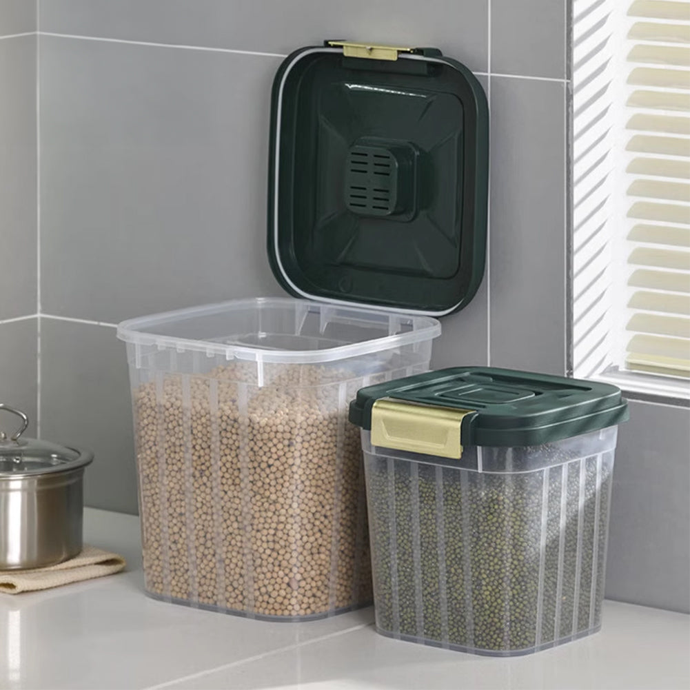 Large Capacity Dry Food Storage Container – 5kg Sealed Box with Measuring Cup
