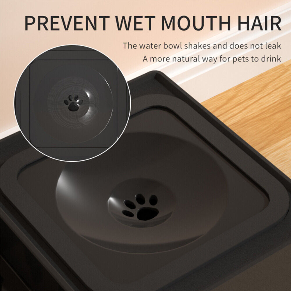 Height Adjustable Pet Feeder Stand – 2 Bowls (1.6L Food, 1L Water), Foldable, Spill-Resistant Design