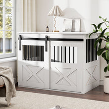 Wooden Dog Crate with Lockable Barn Door – Stylish & Secure Home for Dogs