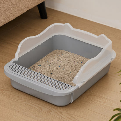 Semi-Closed Cat Litter Box – Splash-Proof, Odour Control, Travel-Friendly, for Large Cats
