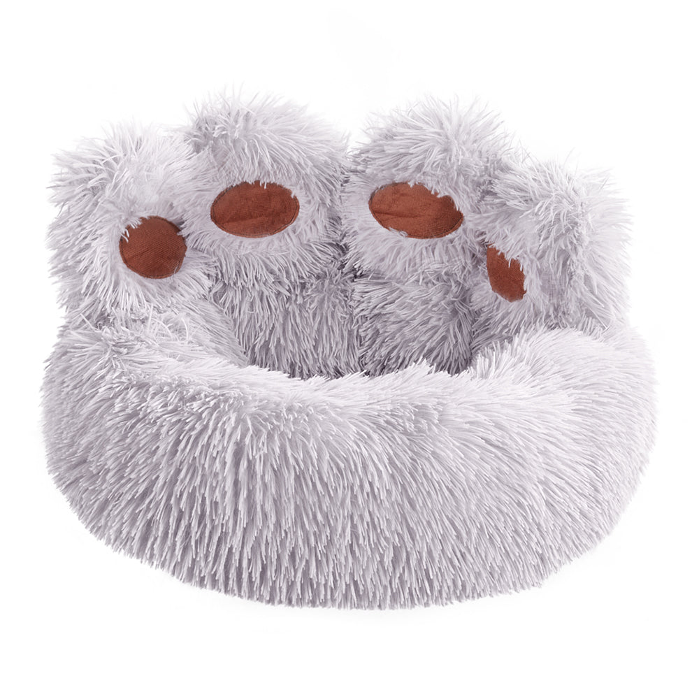 Soft Plush Round Pet Bed – Medium Size 50cm, Anti-Slip Base