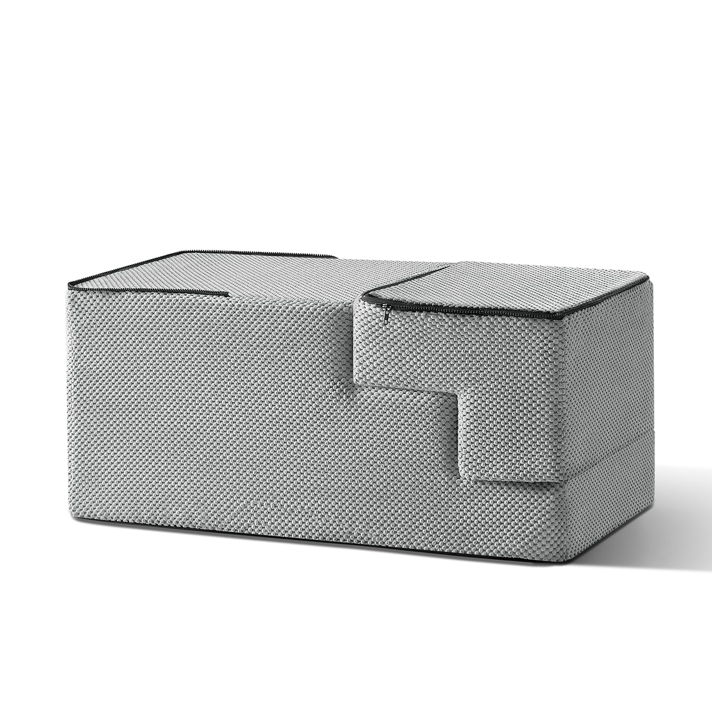 3/4/5-Step Non-Slip Dog Stairs with Washable Corduroy Cover – Grey