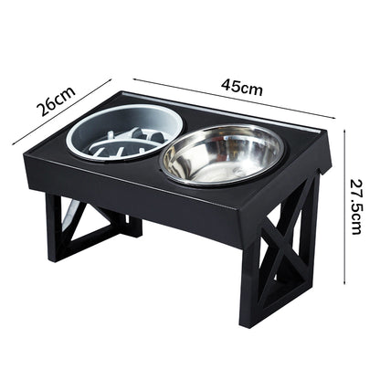 Height Adjustable Elevated Pet Feeder wiHeight Adjustable Elevated Pet Feeder with Stainless Steel Bowls – 2 Bowls, Removable Designth Two Bowls and Stand, WM0213