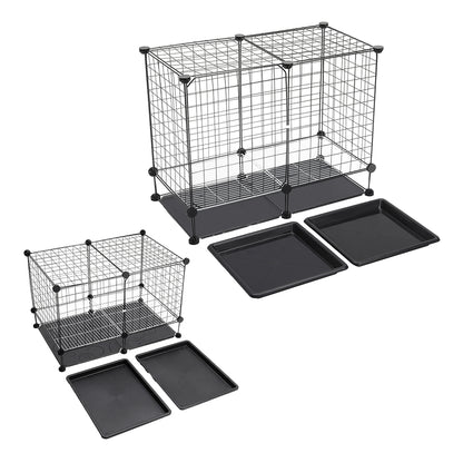 Foldable Black Dog Crate with Dual Removable Trays – Ideal for Small Breeds