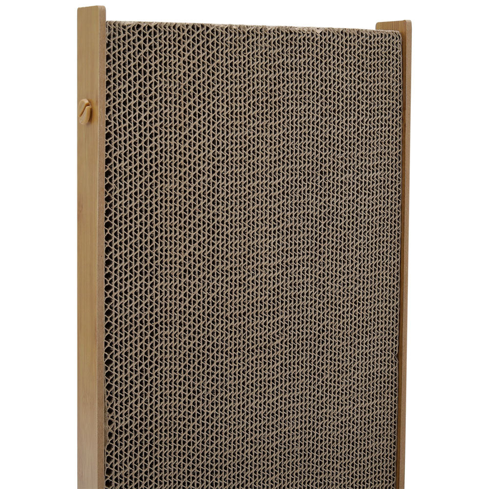 L-Shaped Cat Scratcher with Interactive Toys